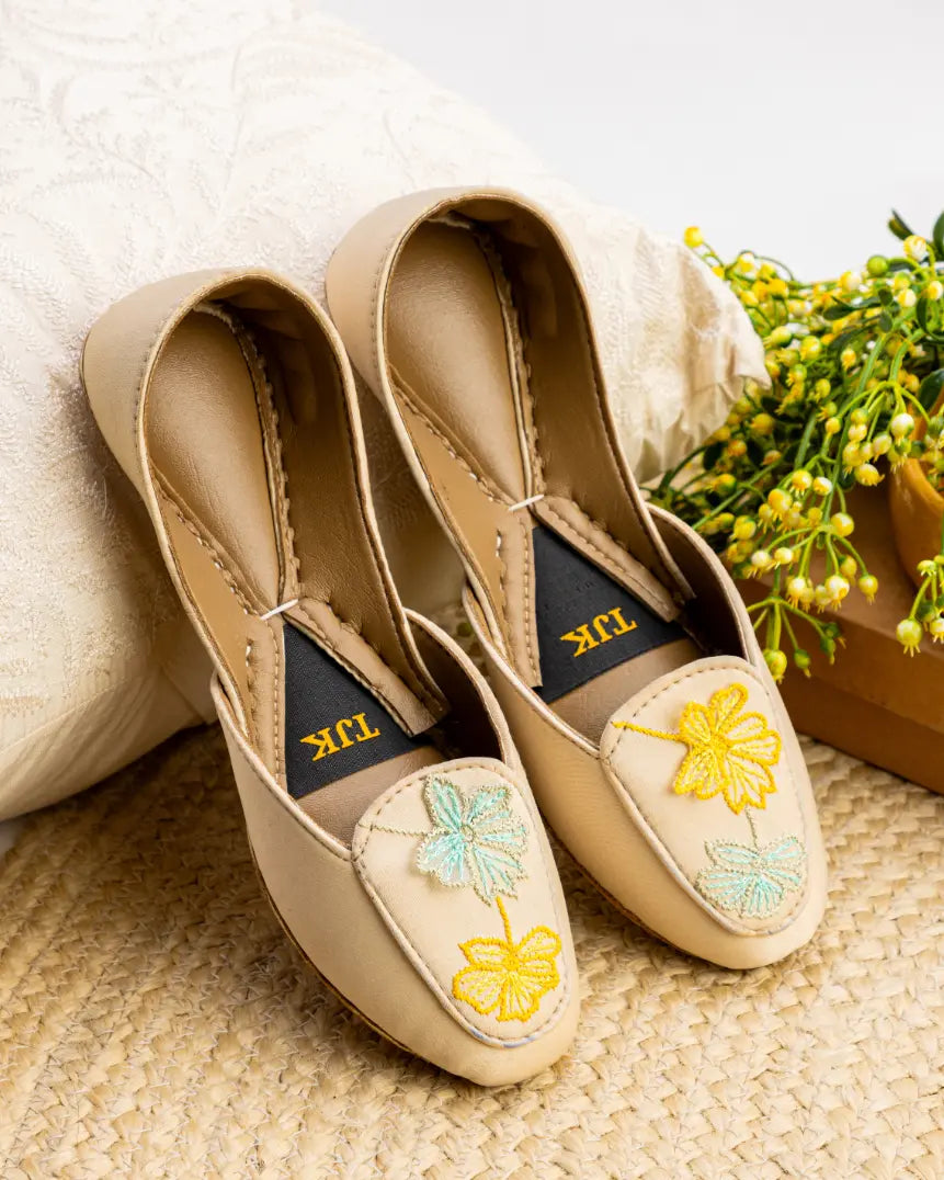 Floral Whisper Loafer (Beige)